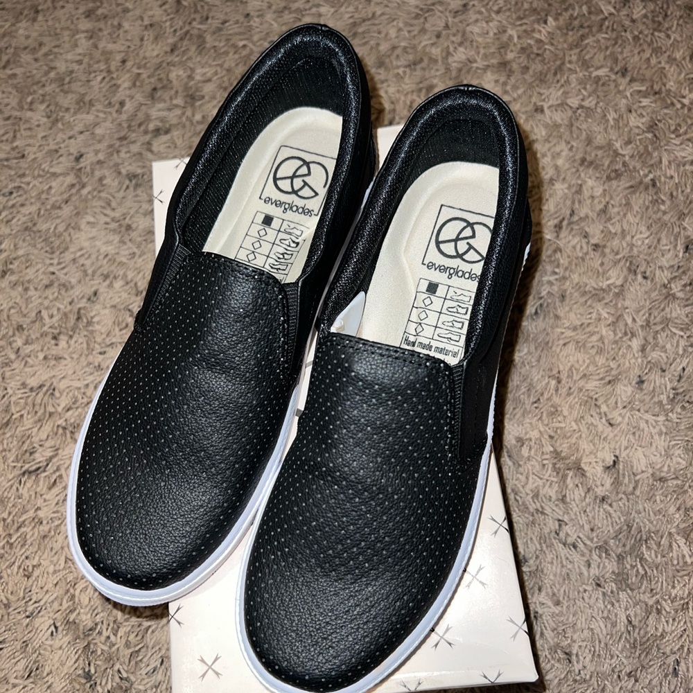 Everglades Black Slip On Sneakers